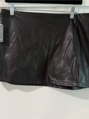 Black Faux Leather Mini Skirt